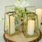 Gold Clear2 Geometric 6" Metal Lantern Candle Holders Hanging Terrariums Party